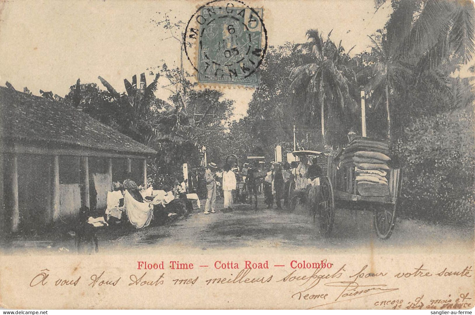 CPA CEYLON FLOOD TIME COTTA ROAD COLOMBO - Sri Lanka (Ceylon)