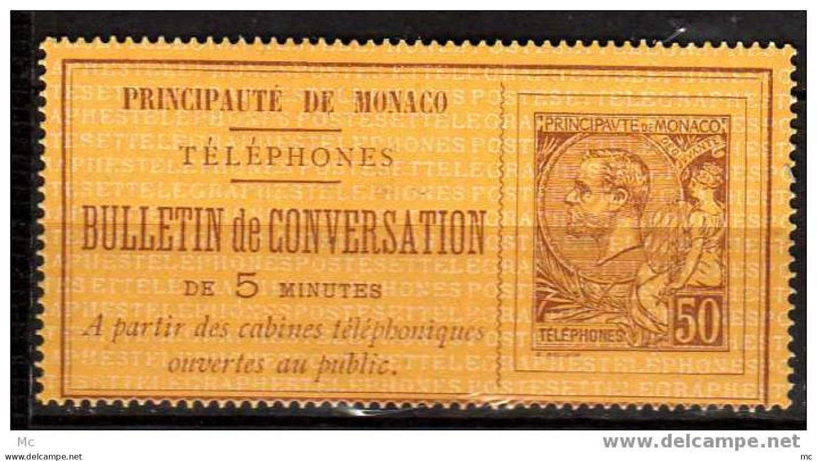 Monaco Timbre-telephone Nº 1 Neuf - Telefon