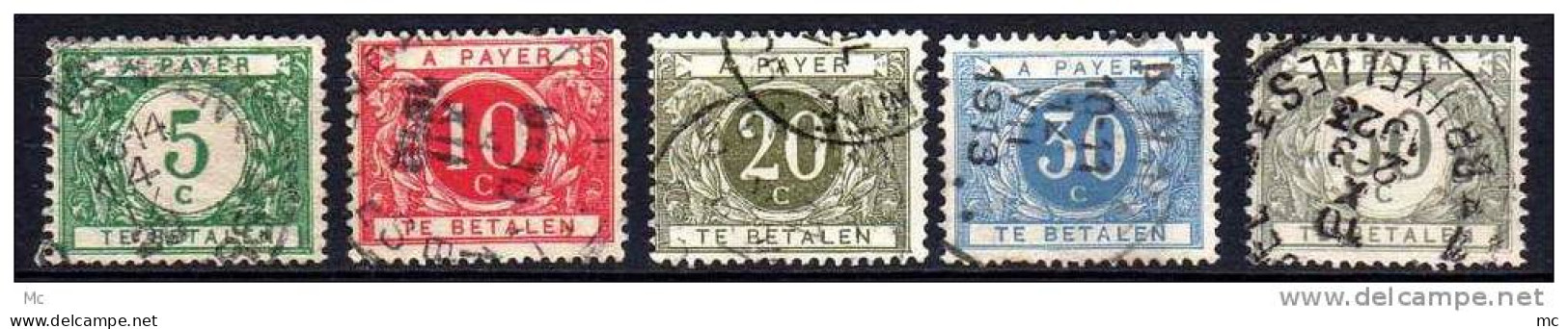 Belgique Timbres Taxe Nº 12 / 16 (º) - Andere & Zonder Classificatie