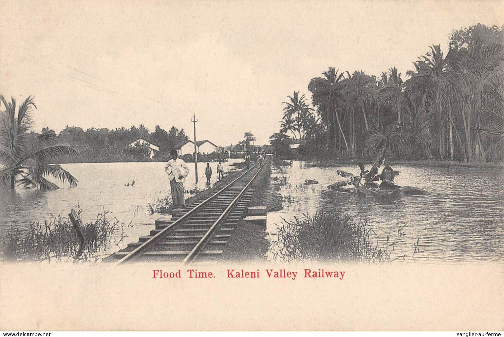 CPA CEYLON FLOOD TIME KALENI VALLEY RAILWAY - Sri Lanka (Ceylon)