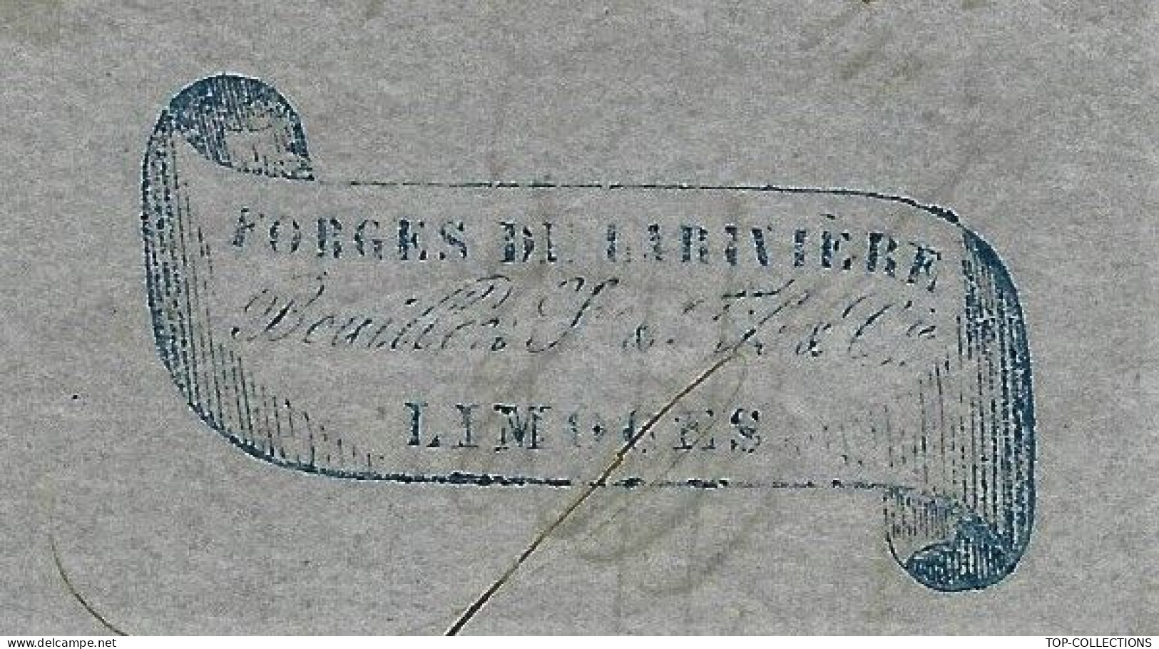 1853  LETTRE Forges De La Rivière  Bouillon à Champagnac   Limoges Haute Vienne => Holagray & Alary Bordeaux  V.HIST. - 1800 – 1899