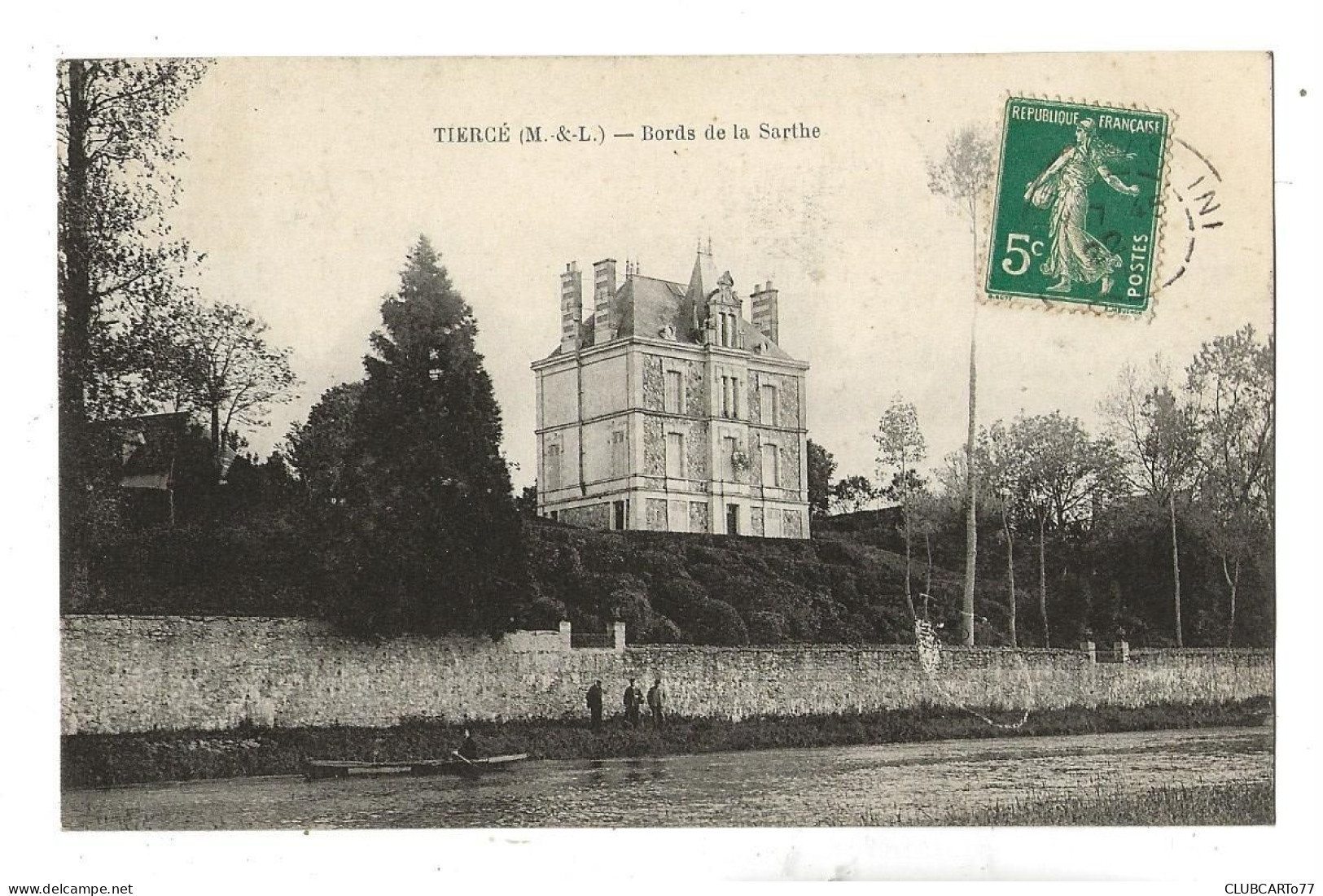 Tiercé (49) : La Villa Bourgeoise Sur Les Bords De La Sarthe En 1910 (animé) PF - Tierce