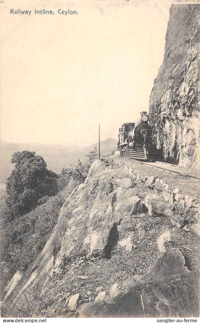 CPA CEYLON RAILWAY INCLINE CEYLON - Sri Lanka (Ceylon)