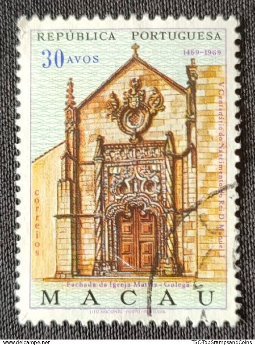 MAC5424U6 - V. Centenary Of The Birth Of King D. Manuel I - 30 Avos Used Stamp - Macau - 1969 - Oblitérés