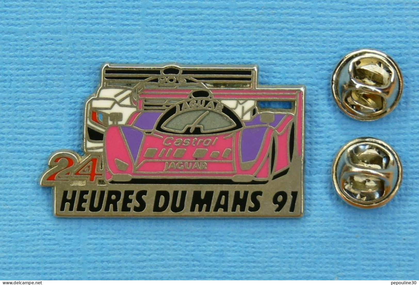 1 PIN'S //  ** 24H DU MANS 1991 / 59ème ÉDITION / MAZDA 787 B - JAGUAR XJR-12 ** . (Locomobile(94) - Jaguar