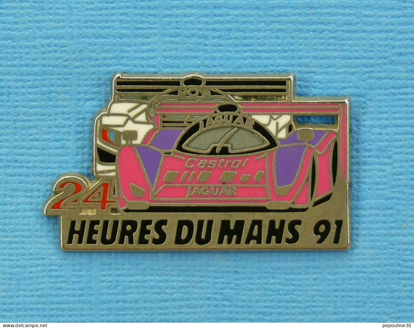 1 PIN'S //  ** 24H DU MANS 1991 / 59ème ÉDITION / MAZDA 787 B - JAGUAR XJR-12 ** . (Locomobile(94) - Jaguar