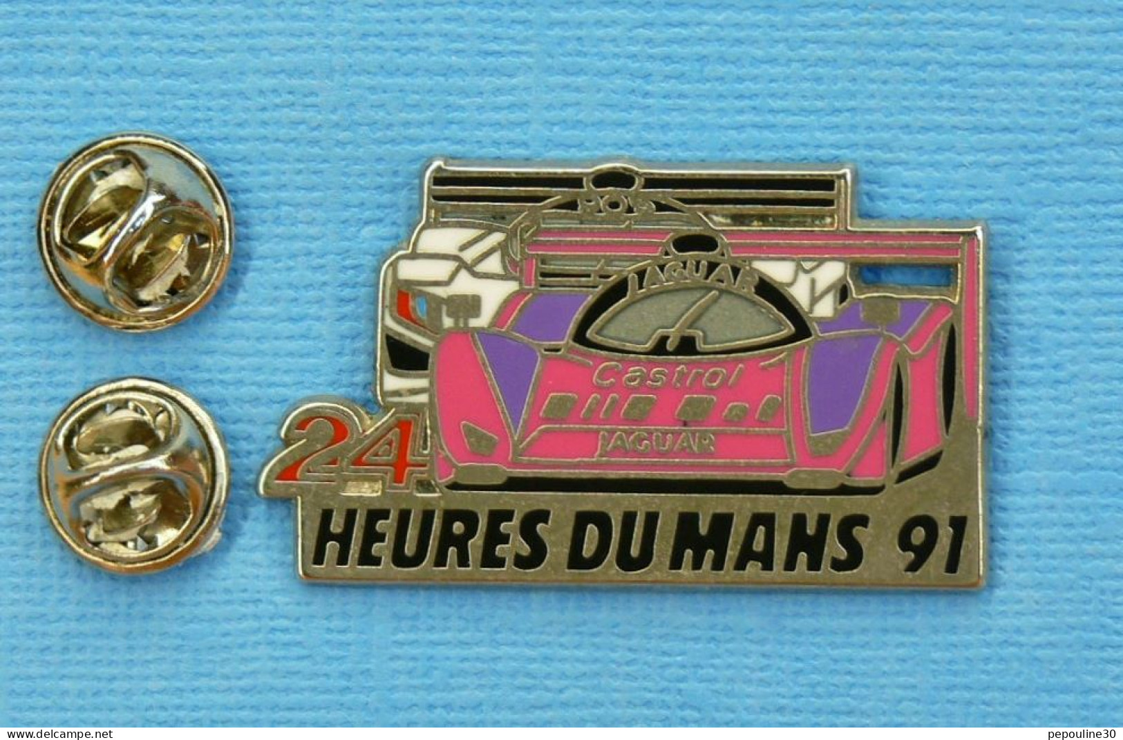 1 PIN'S //  ** 24H DU MANS 1991 / 59ème ÉDITION / MAZDA 787 B - JAGUAR XJR-12 ** . (Locomobile(94) - Jaguar