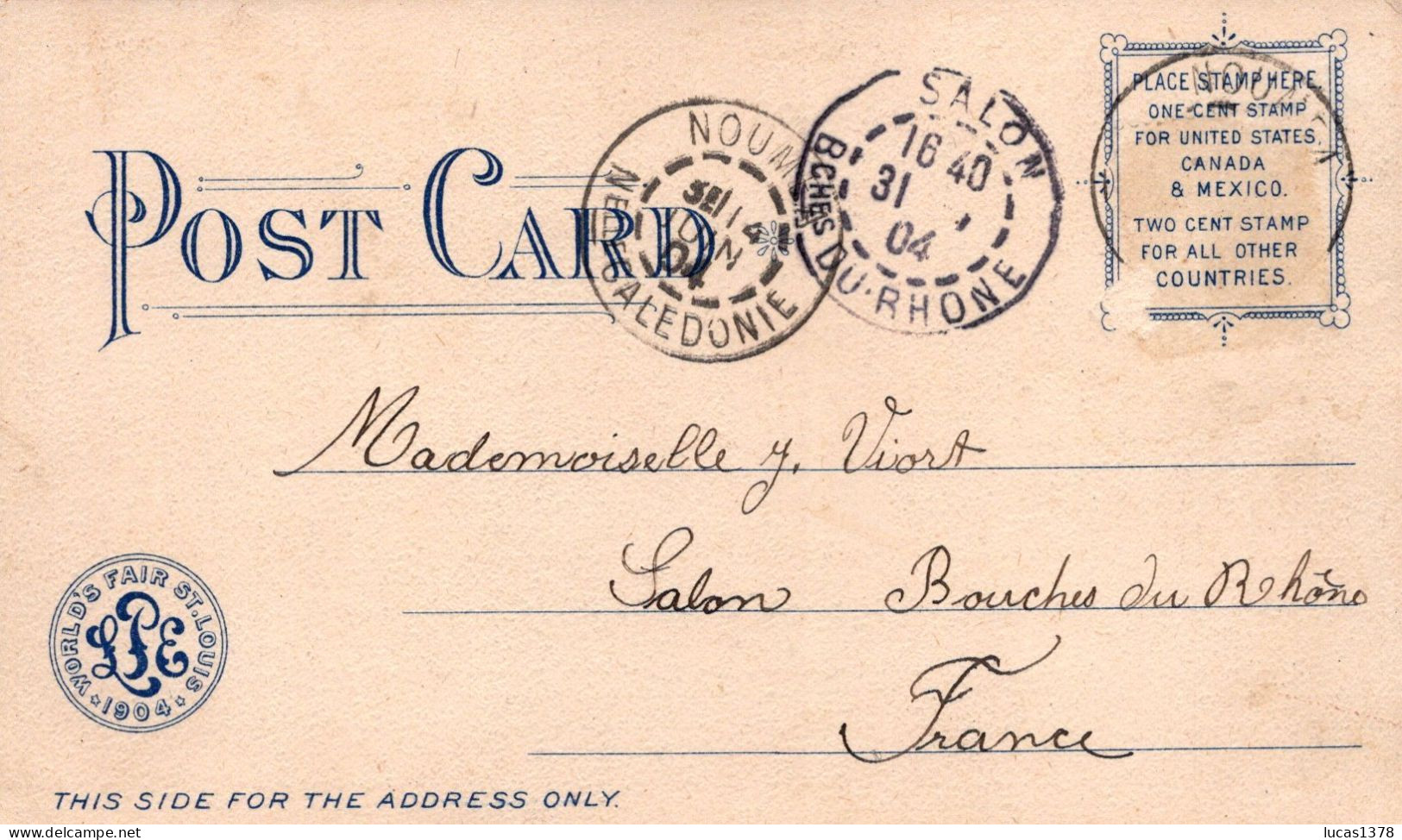OFFICIAL SOUVENIR POST CARD / MAIN LAGOON / 1904 - St Louis – Missouri