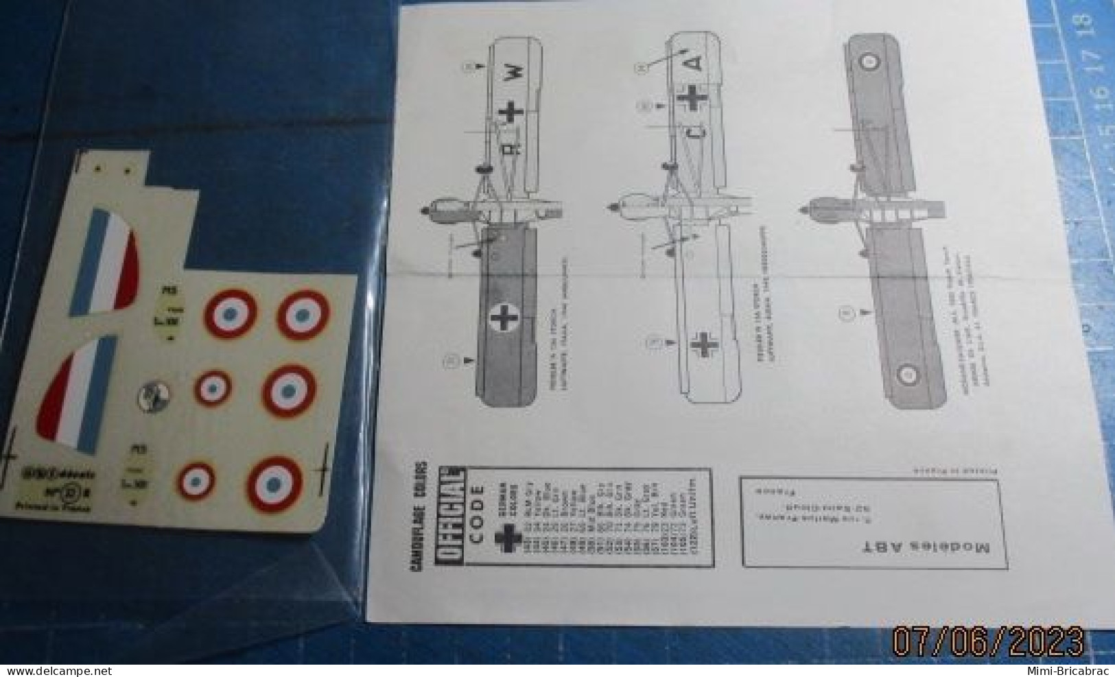 ABT623 Très Rare Décal Années 60/70 ABT : DECAL 33 FIESELER STORCH SOUS COCARDE FRANCAISE - Pegatinas (calcas)