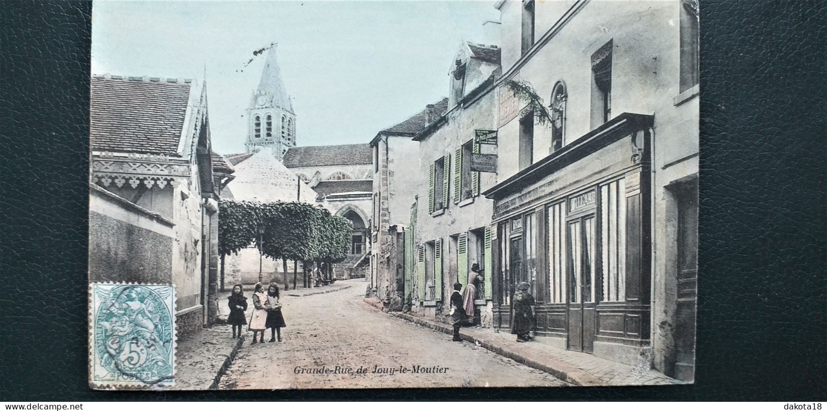 95 , Jouy Le Moutier , La Grande Rue Et Le Café Billard En 1905 - Jouy Le Moutier