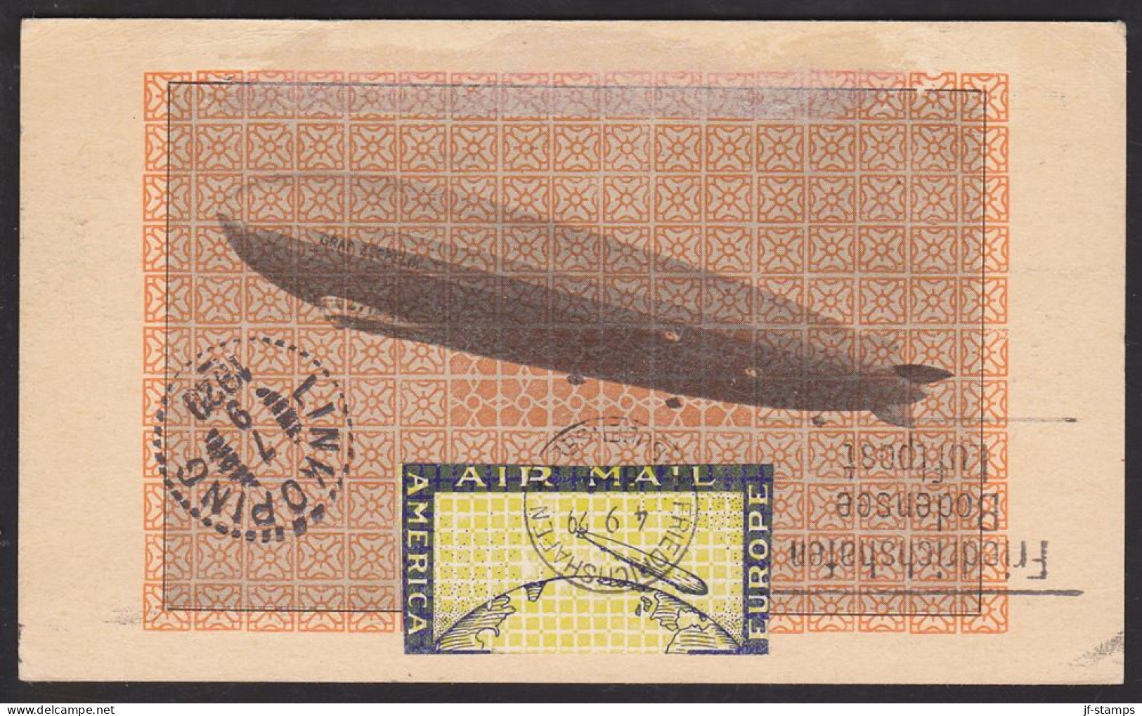 1929. LZ 127 (GRAF ZEPPELIN) RÜCKFAHRT USA - DEUTSCHLAND.__ Friedrichshafen Bodensee Lu... (Michel Sieger 32) - JF111764 - Lettres & Documents