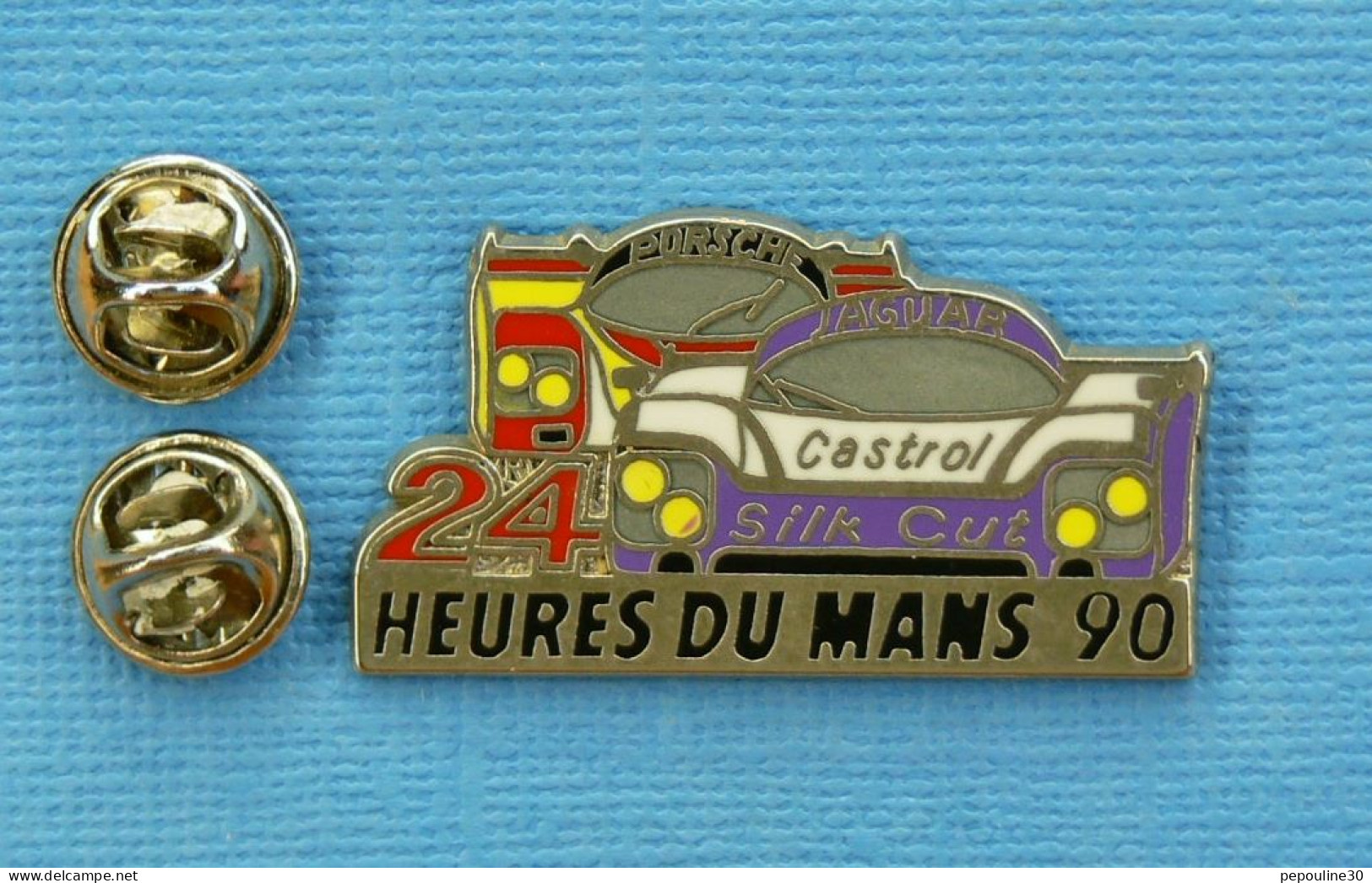 1 PIN'S //  ** 24H DU MANS 1990 / 58ème ÉDITION / JAGUAR XJR - PORSCHE 962C ** - Jaguar