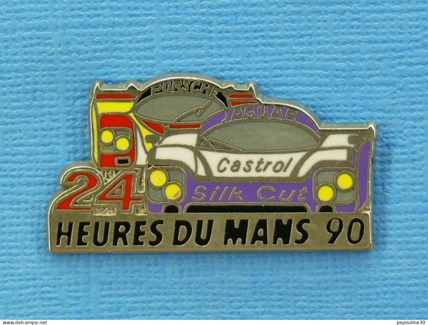 1 PIN'S //  ** 24H DU MANS 1990 / 58ème ÉDITION / JAGUAR XJR - PORSCHE 962C ** - Jaguar