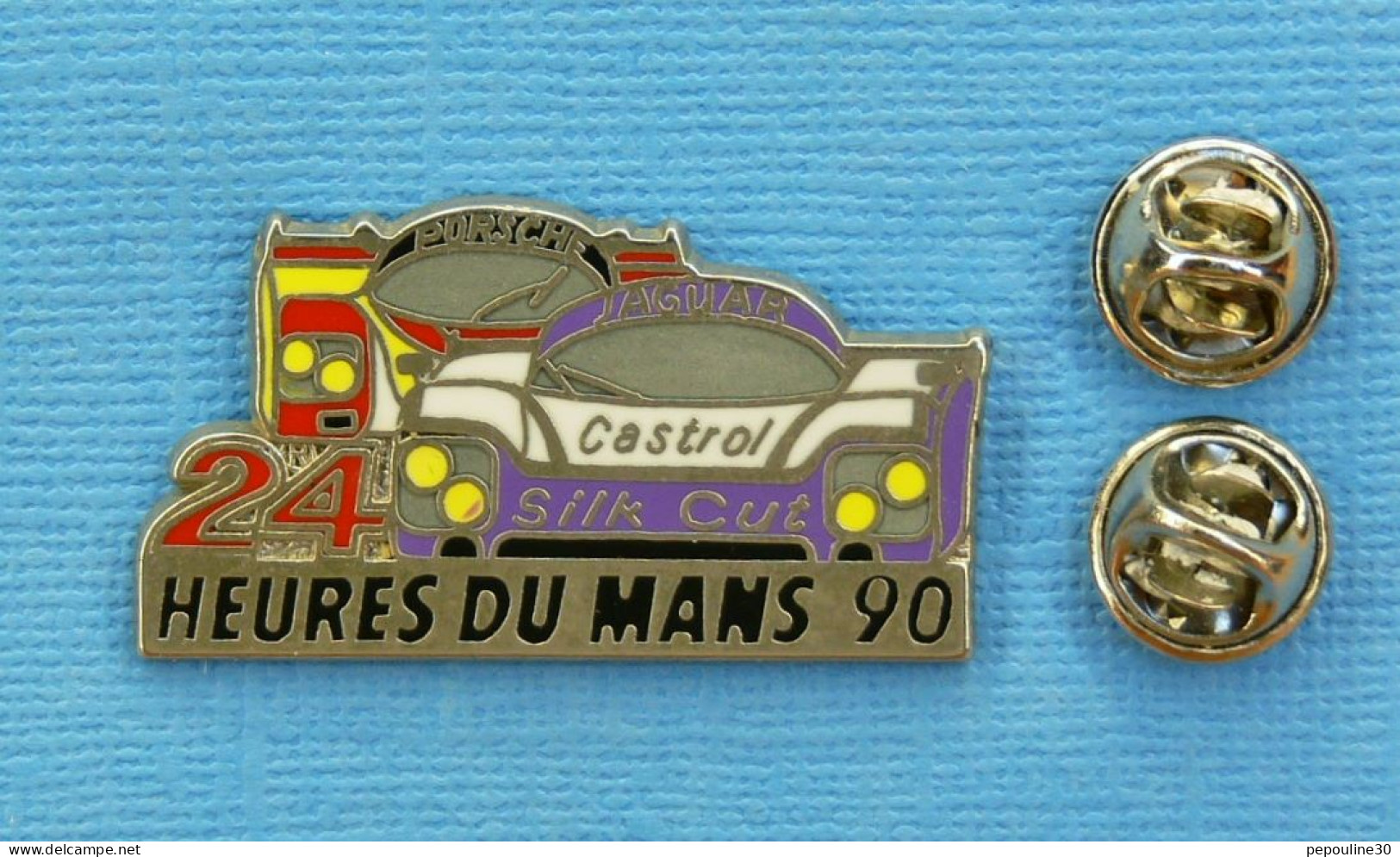 1 PIN'S //  ** 24H DU MANS 1990 / 58ème ÉDITION / JAGUAR XJR - PORSCHE 962C ** - Jaguar