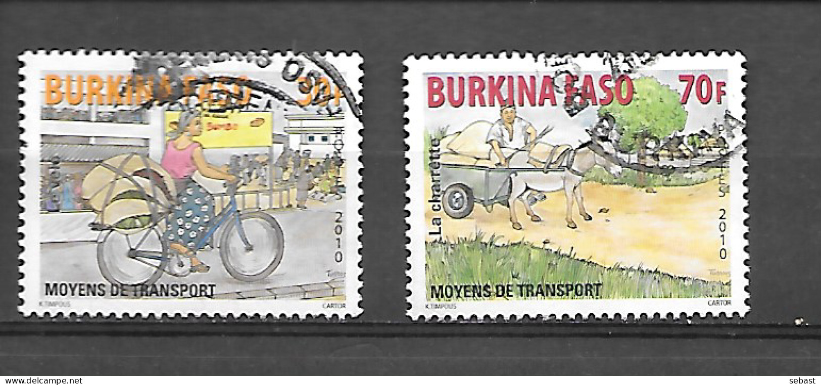 TIMBRE OBLITERE DU BURKINA DE 2010 N° MICHEL 1935/36 - Burkina Faso (1984-...)