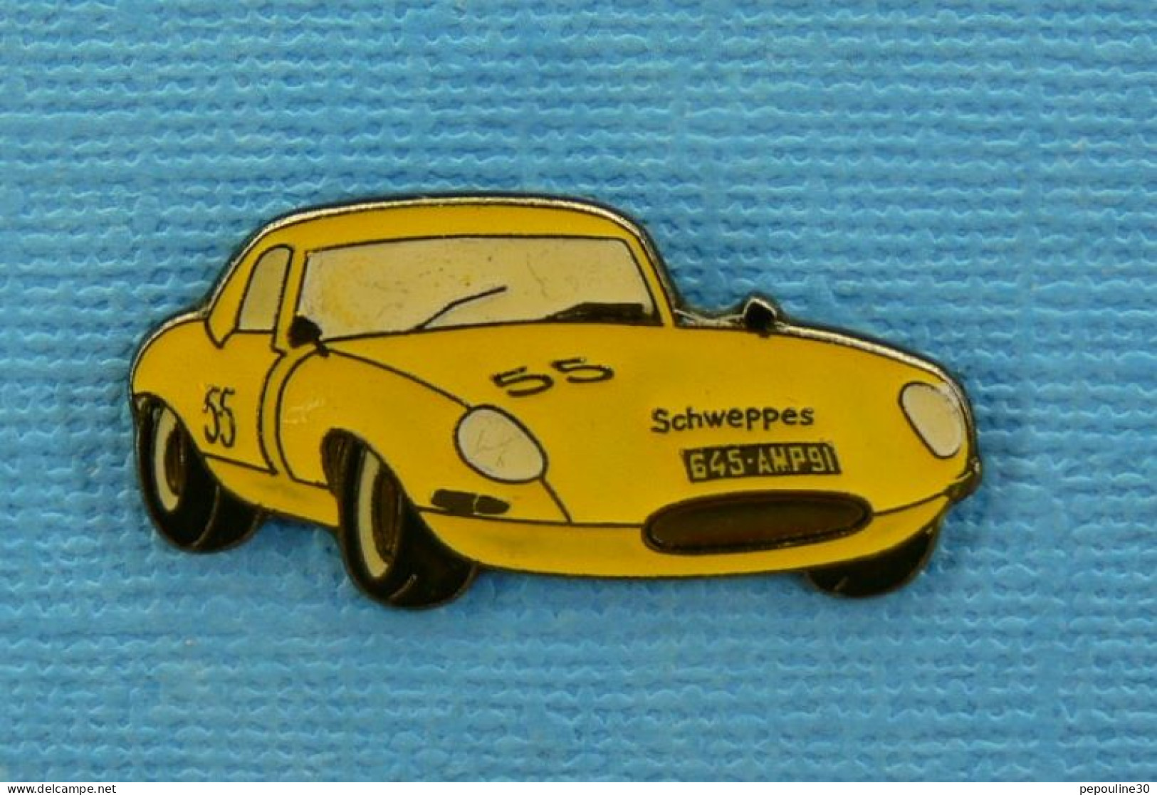 1 PIN'S //  ** JAGUAR TYPE E / N°55 - SCHWEPPES ** . (©Qualité Collections Série Limitée Paris) - Jaguar