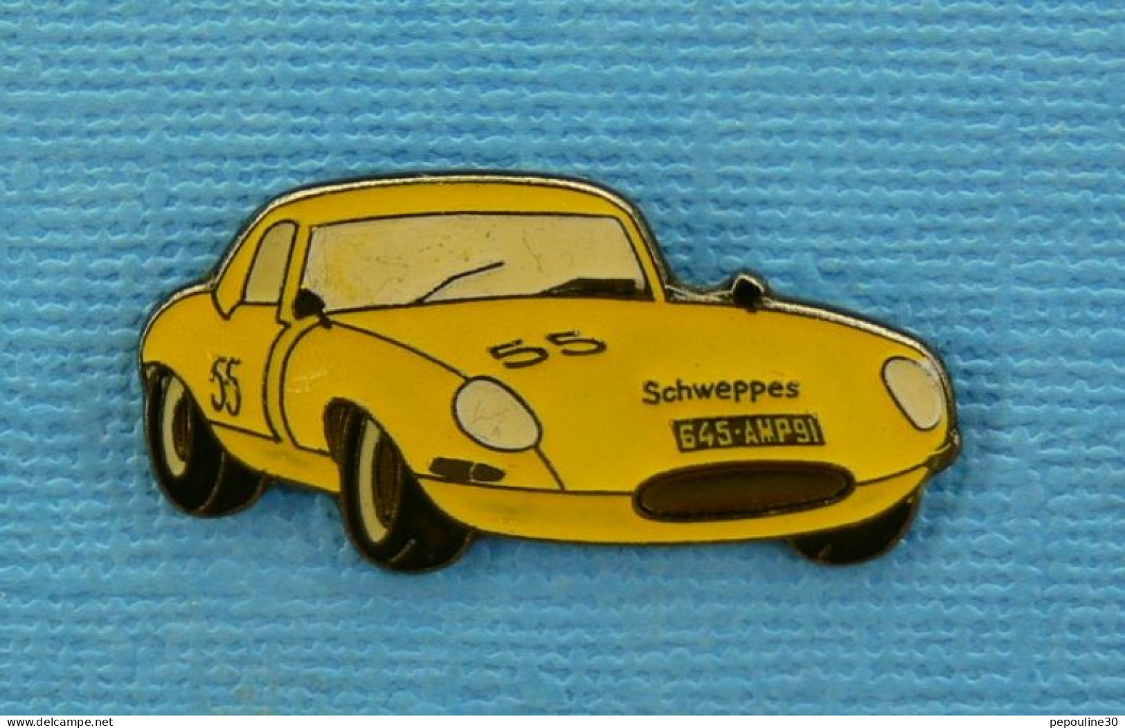 1 PIN'S //  ** JAGUAR TYPE E / N°55 - SCHWEPPES ** . (©Qualité Collections Série Limitée Paris) - Jaguar