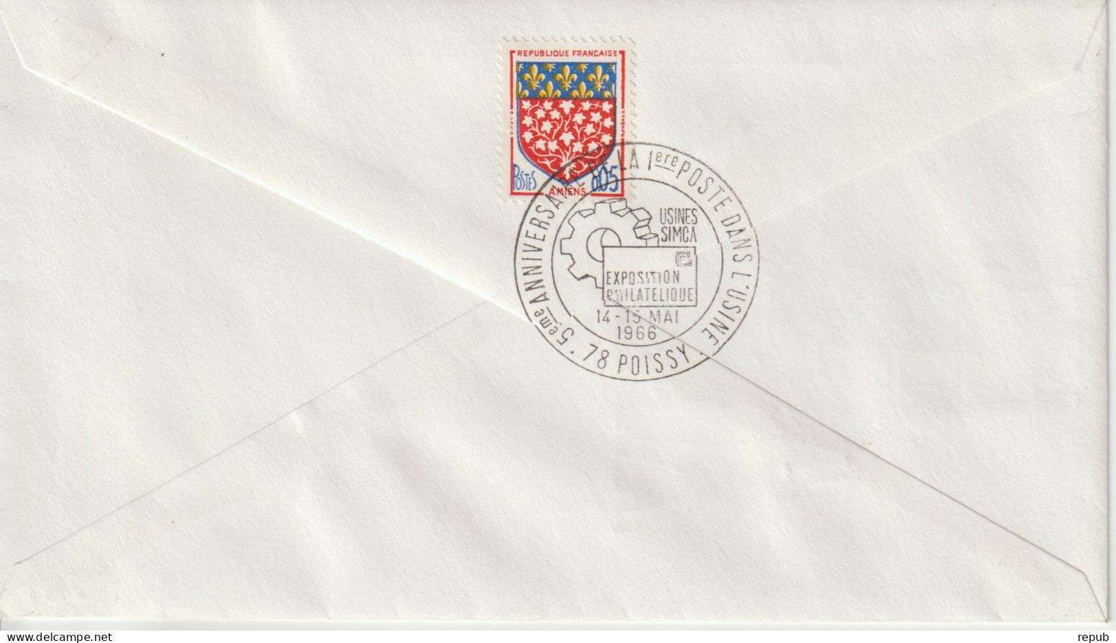 France 1966 Anniversaire Du Bureau De Poste Simca Poissy (78) - Gedenkstempel