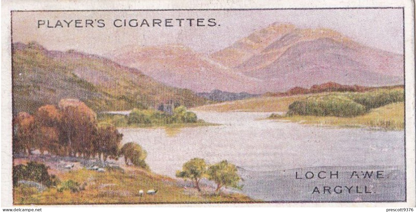 Gems Of British Scenery 1917 - Players Cigarette Card - 23 Loch Awe, Argyll - Player's