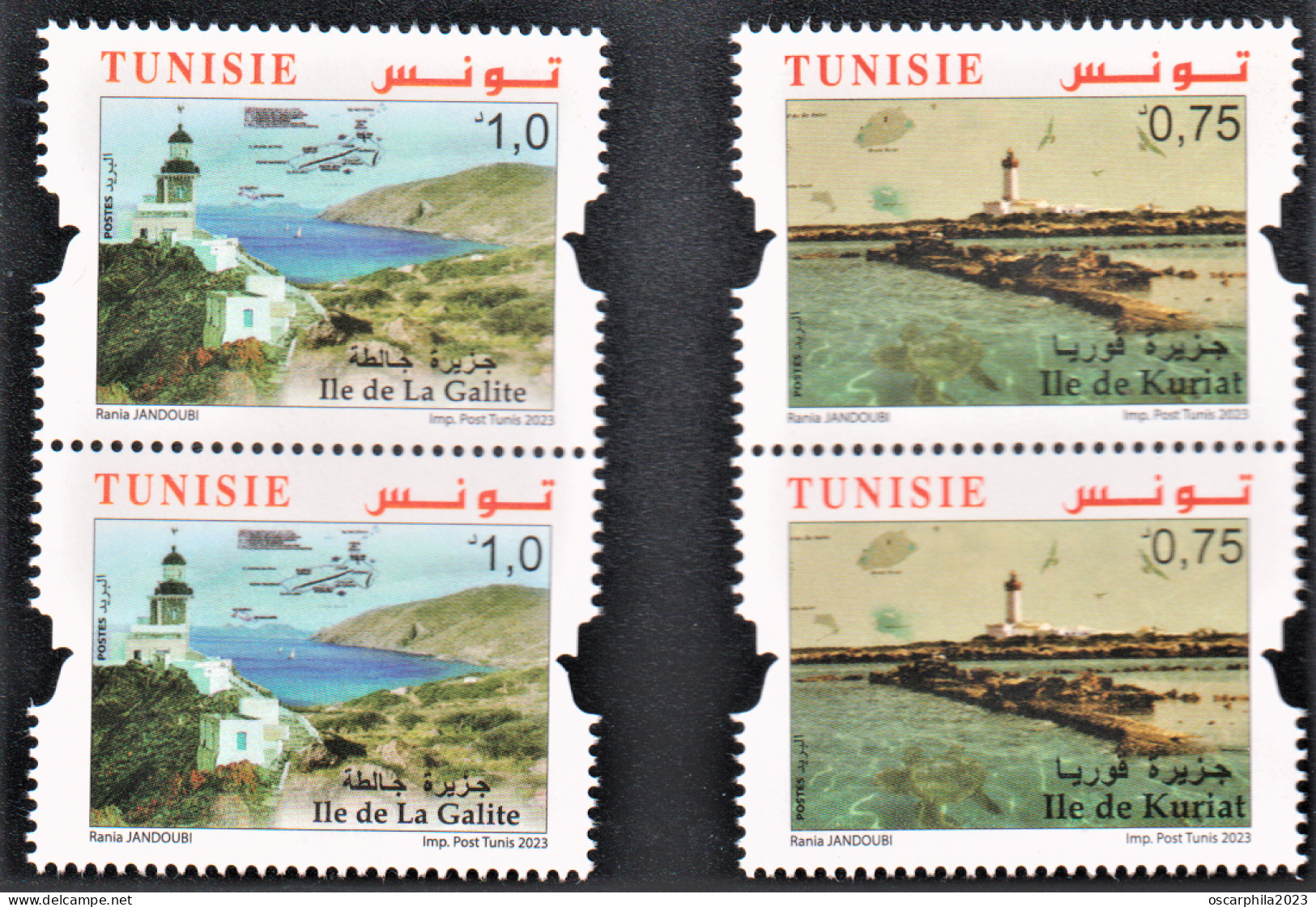 2023.Tunisie-emission N°8, - Les Iles De Tunisie -Ile De Kuriat & Ile De La Galite -  En Paire V / 4v. MNH** - Isole