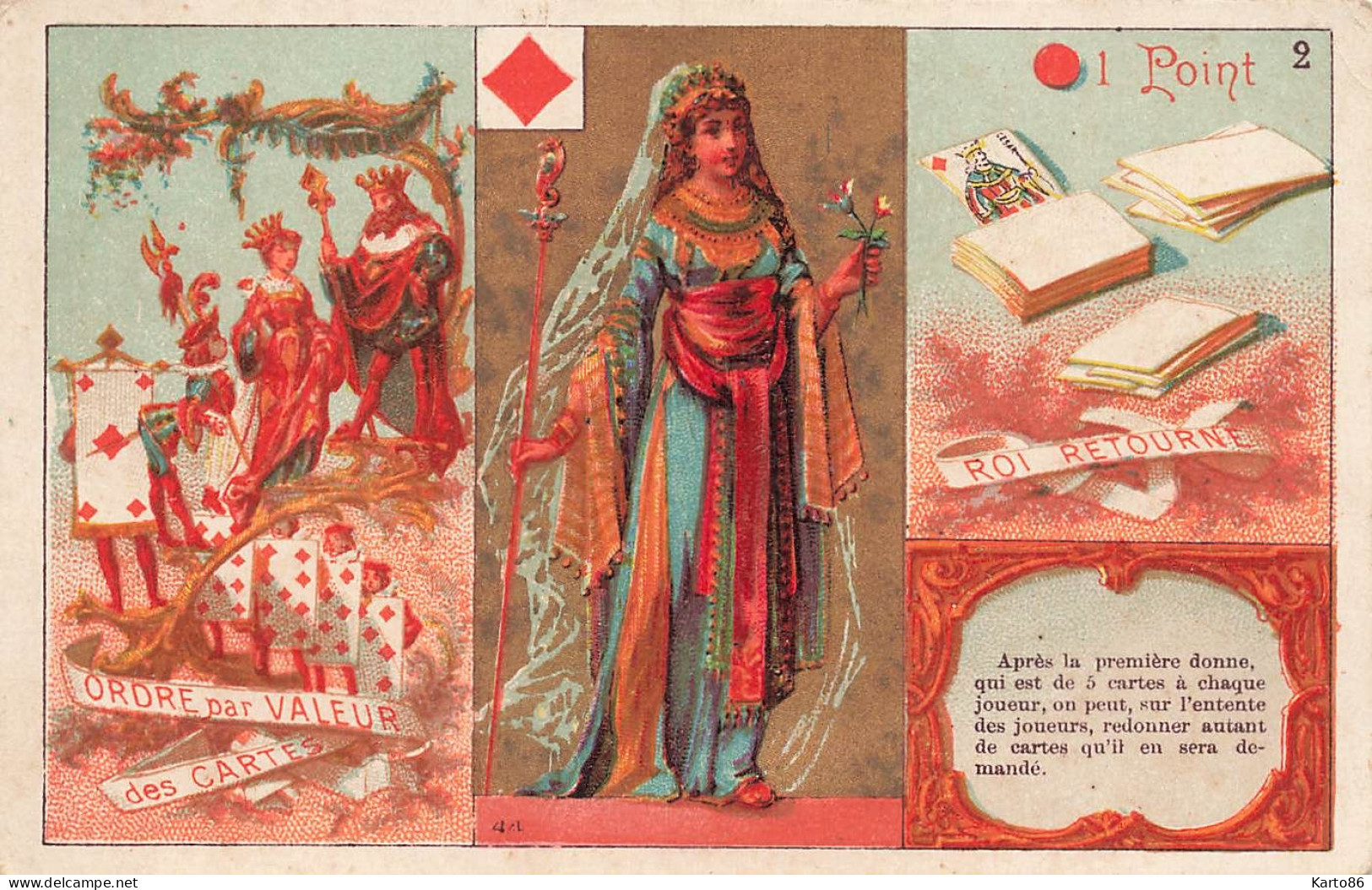 Cartes à Jouer Cards * Série De 7 Chromos Ancien Illustrateur * Jeu De Carte * Chromo - Playing Cards