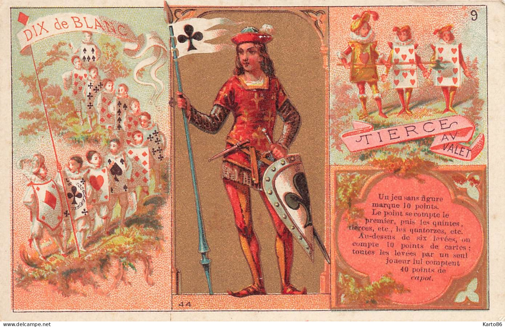 Cartes à Jouer Cards * Série De 7 Chromos Ancien Illustrateur * Jeu De Carte * Chromo - Cartes à Jouer