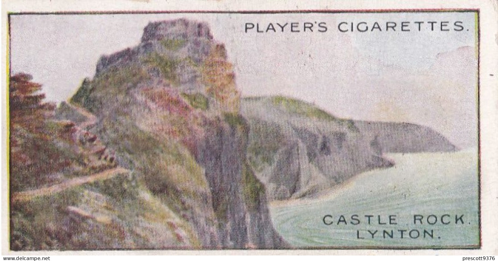 Gems Of British Scenery 1917 - Players Cigarette Card - 2 Castle Rock, Lynton, Devon - Player's