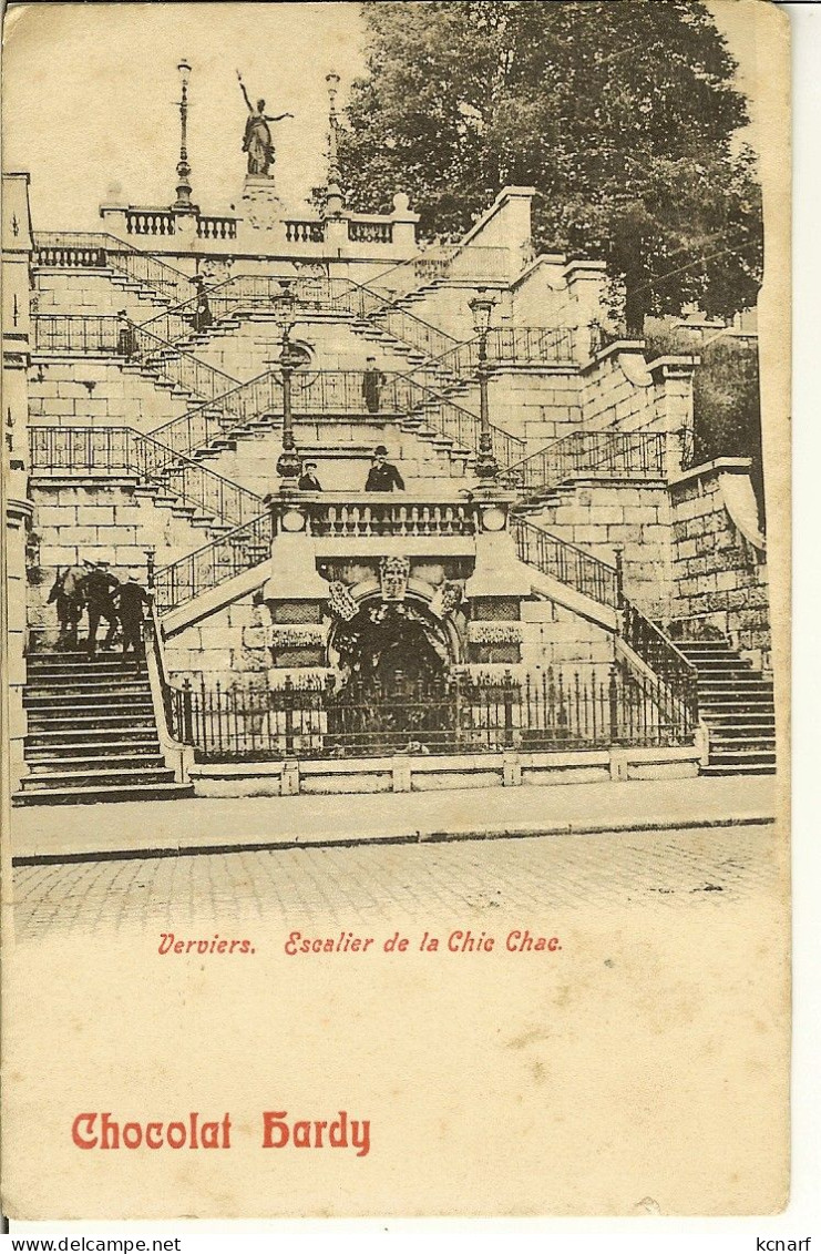 CP De VERVIERS " Escalier De La Chic Chac " Avec Publicité CHOCOLAT HARDY - Verviers