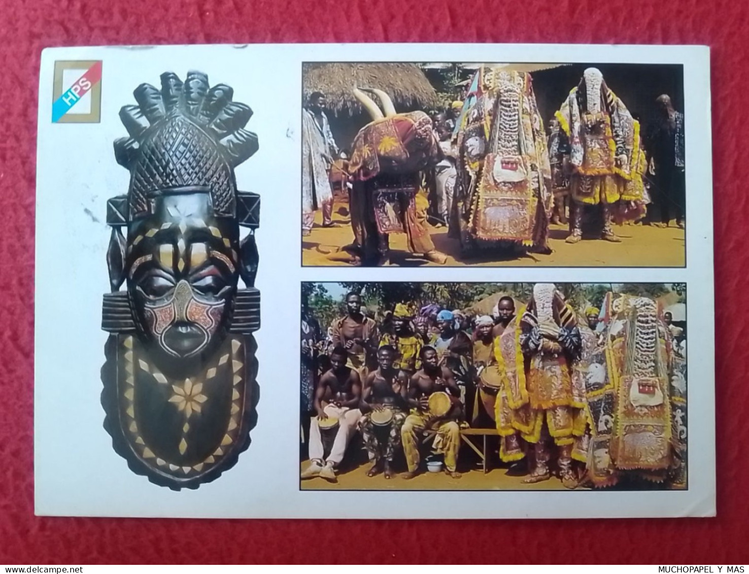 SPAIN ESPAGNE POSTAL POST CARD TOGO ? CEREMONIE TRADITIONNELLE EGU MASQUE MAKUTA DE RACE ACHANTI..AFRIQUE ?...POSTKARTE. - Non Classés