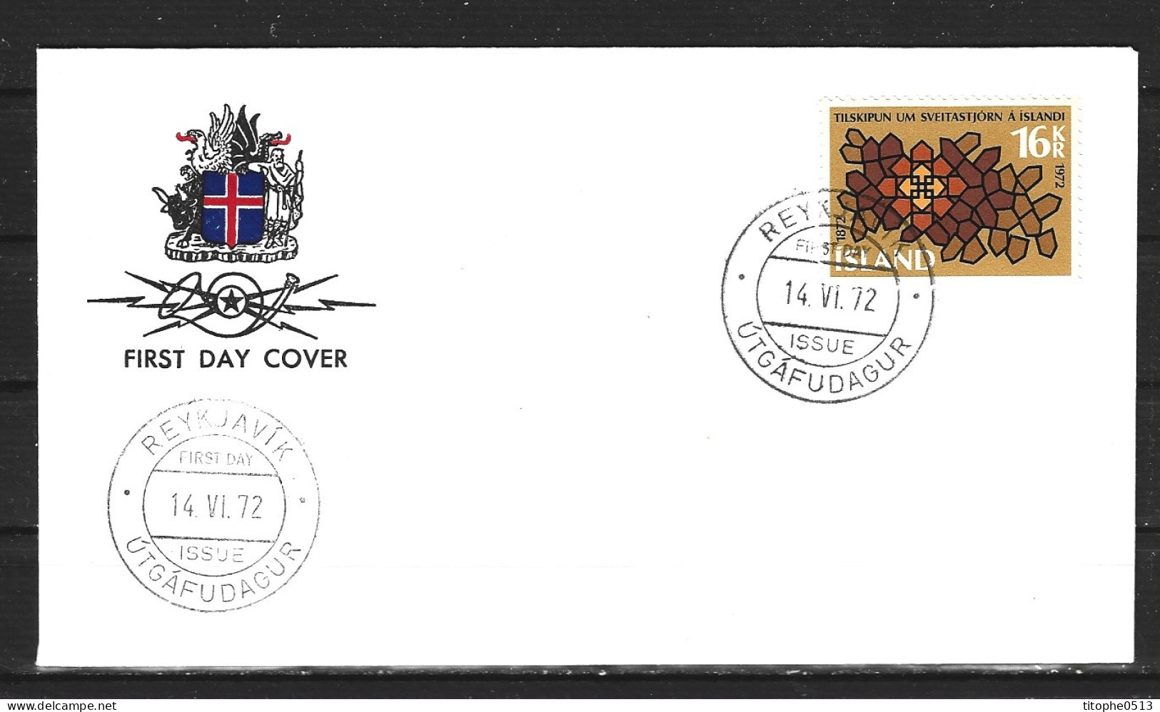 ISLANDE. N°416 De 1972 Sur Enveloppe 1er Jour (FDC). Loi Communale. - FDC