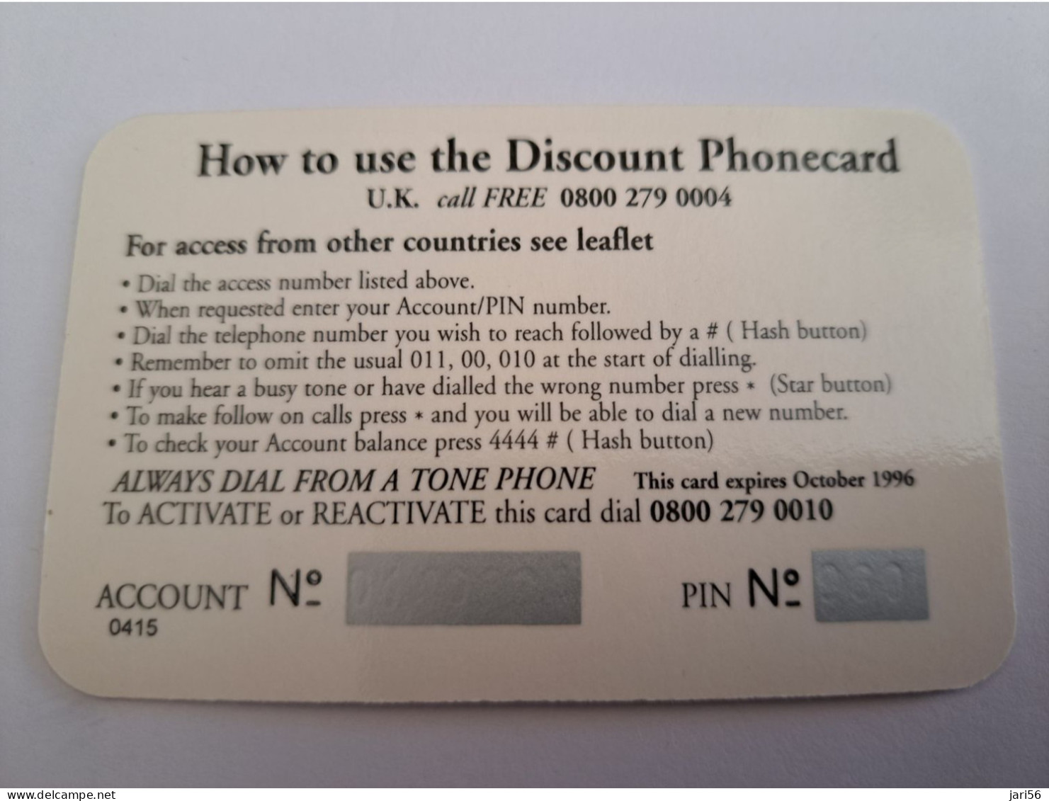 GREAT BRITAIN  / DISCOUNT PHONECARD/BUTTERFLY / 75 PENCE    PREPAID CARD / MINT      **13585** - Collections