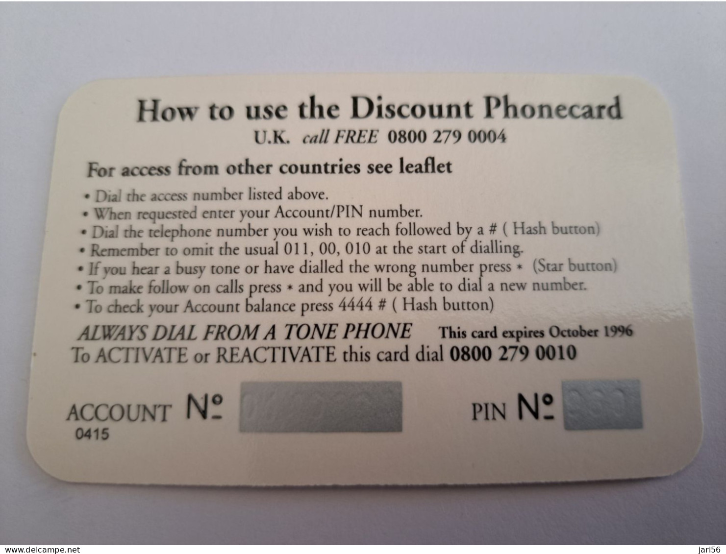 GREAT BRITAIN  / DISCOUNT PHONECARD/BUTTERFLY / 75 PENCE    PREPAID CARD / MINT      **13585** - [10] Sammlungen