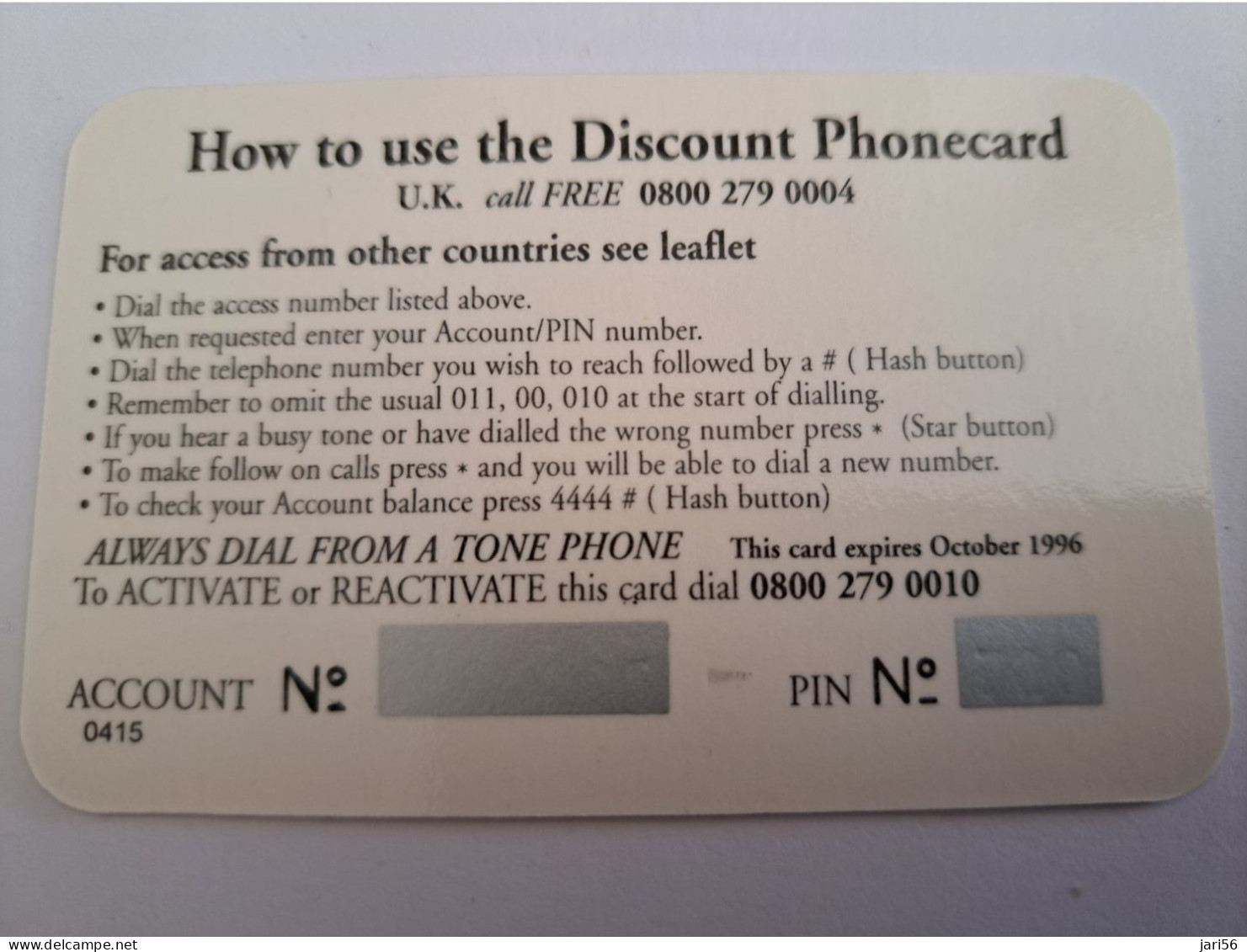 GREAT BRITAIN  / DISCOUNT PHONECARD/BUTTERFLY / 75 PENCE    PREPAID CARD / MINT      **13586** - [10] Colecciones