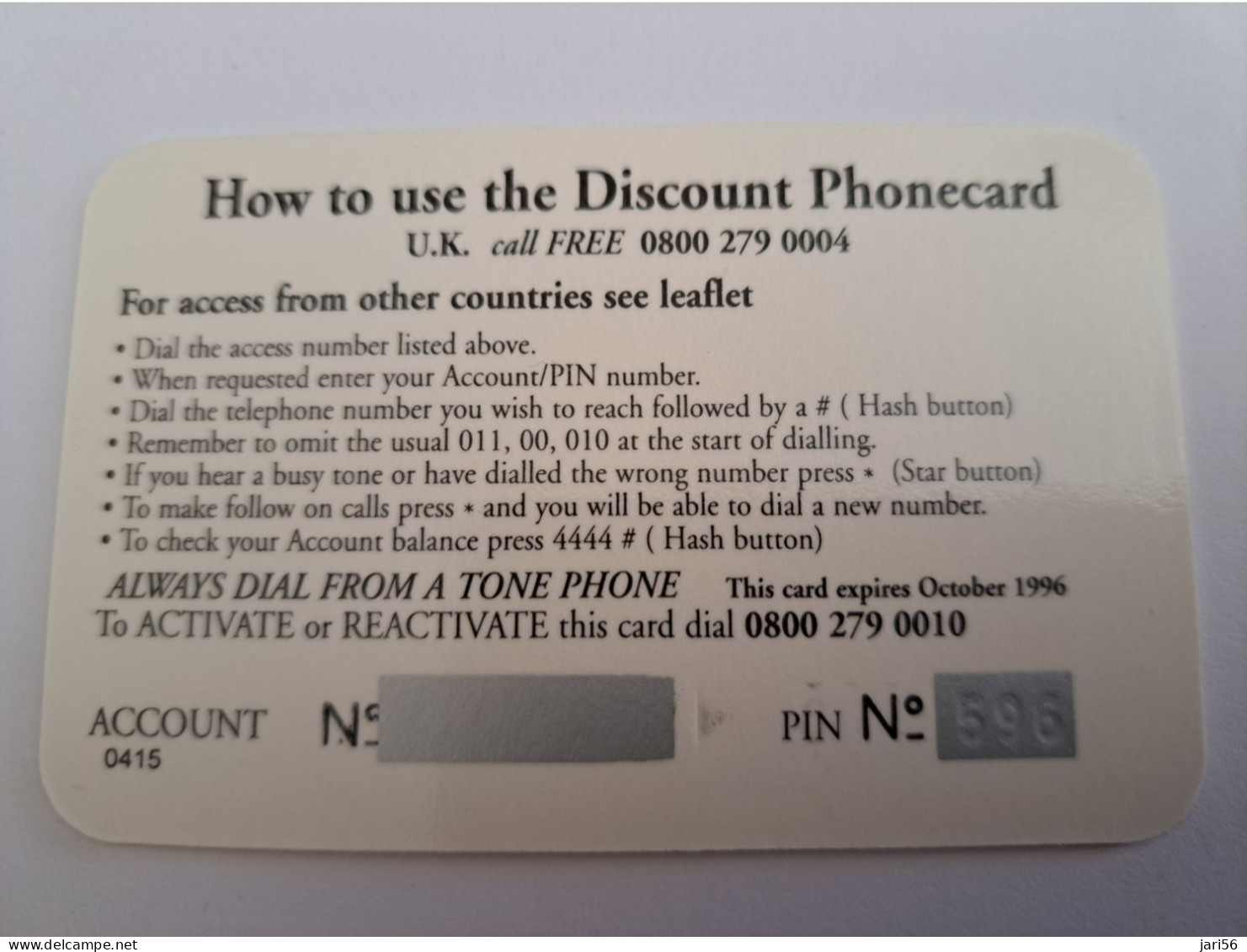 GREAT BRITAIN  / DISCOUNT PHONECARD/BUTTERFLY / 75 PENCE    PREPAID CARD / MINT      **13587** - [10] Colecciones