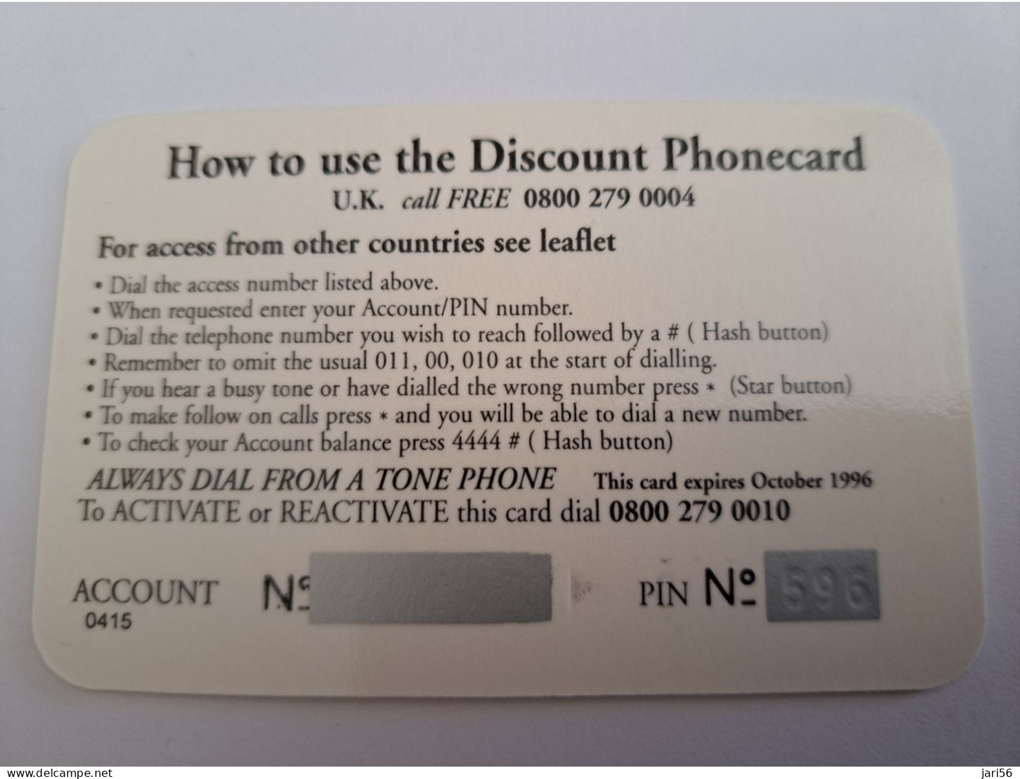 GREAT BRITAIN  / DISCOUNT PHONECARD/BUTTERFLY / 75 PENCE    PREPAID CARD / MINT      **13587** - Collections