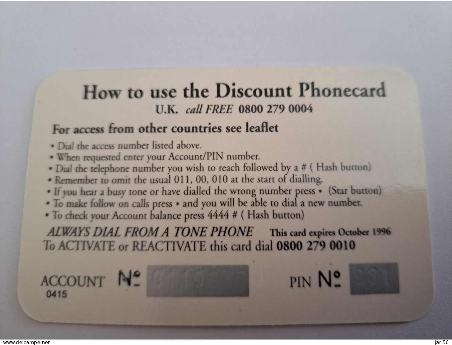 GREAT BRITAIN  / DISCOUNT PHONECARD/BUTTERFLY / 75 PENCE    PREPAID CARD / MINT      **13588** - Collezioni