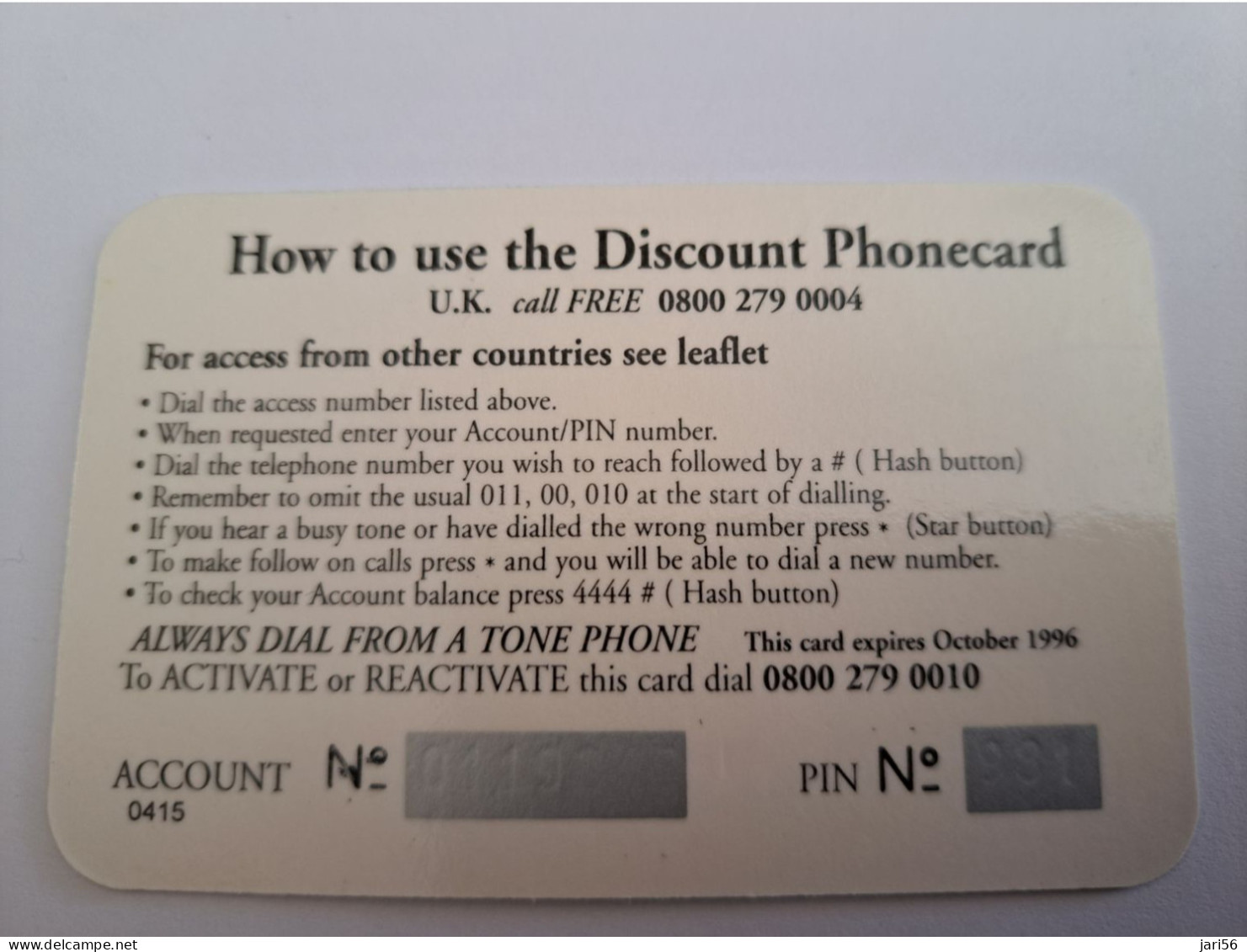 GREAT BRITAIN  / DISCOUNT PHONECARD/BUTTERFLY / 75 PENCE    PREPAID CARD / MINT      **13588** - Collections