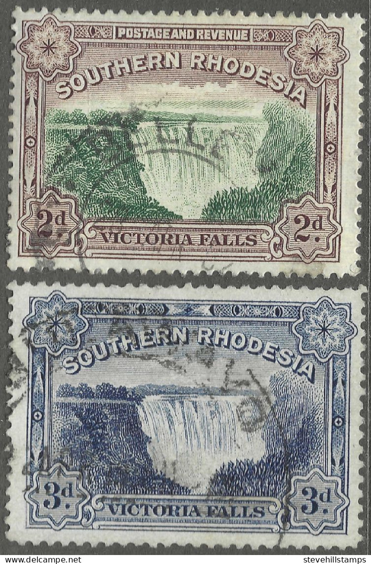 Southern Rhodesia. 1932 Victoria Falls. Used Complete Set. SG 29-30 - Southern Rhodesia (...-1964)