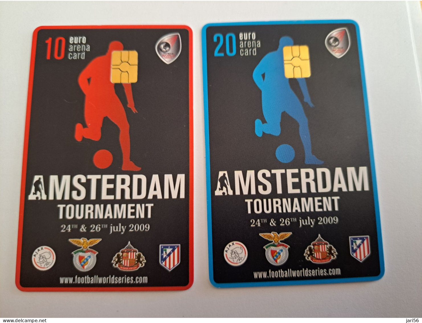 NETHERLANDS CHIPCARD / €10,- + € 20,- FOOTBAL/SOCCER TOURNAMENT ,- ARENA CARD / 2CARDS/ - USED CARD  ** 13591** - Publiques