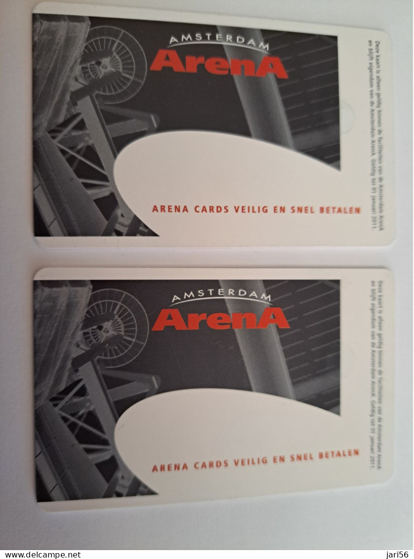 NETHERLANDS CHIPCARD / €10,- + € 20,- FOOTBAL/SOCCER TOURNAMENT ,- ARENA CARD / 2CARDS/ - USED CARD  ** 13591** - Publiques