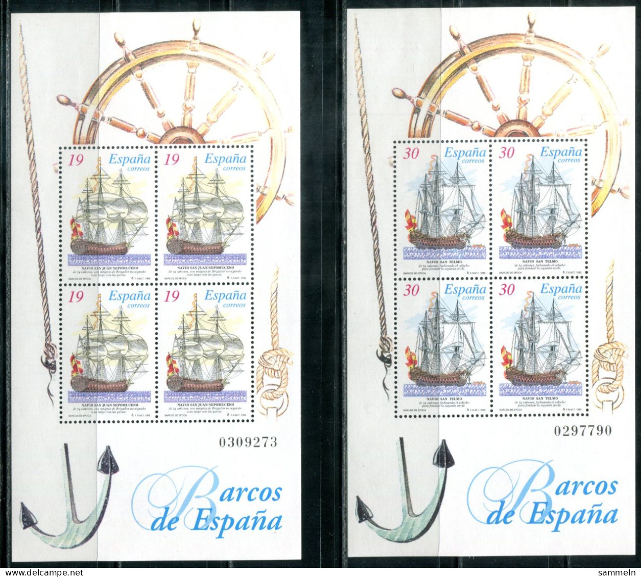 SPANIEN Block 57/58, Bl.57/58 Mnh - Schiffe, Ships, Bateaux - SPAIN / ESPAGNE - Blocs & Hojas