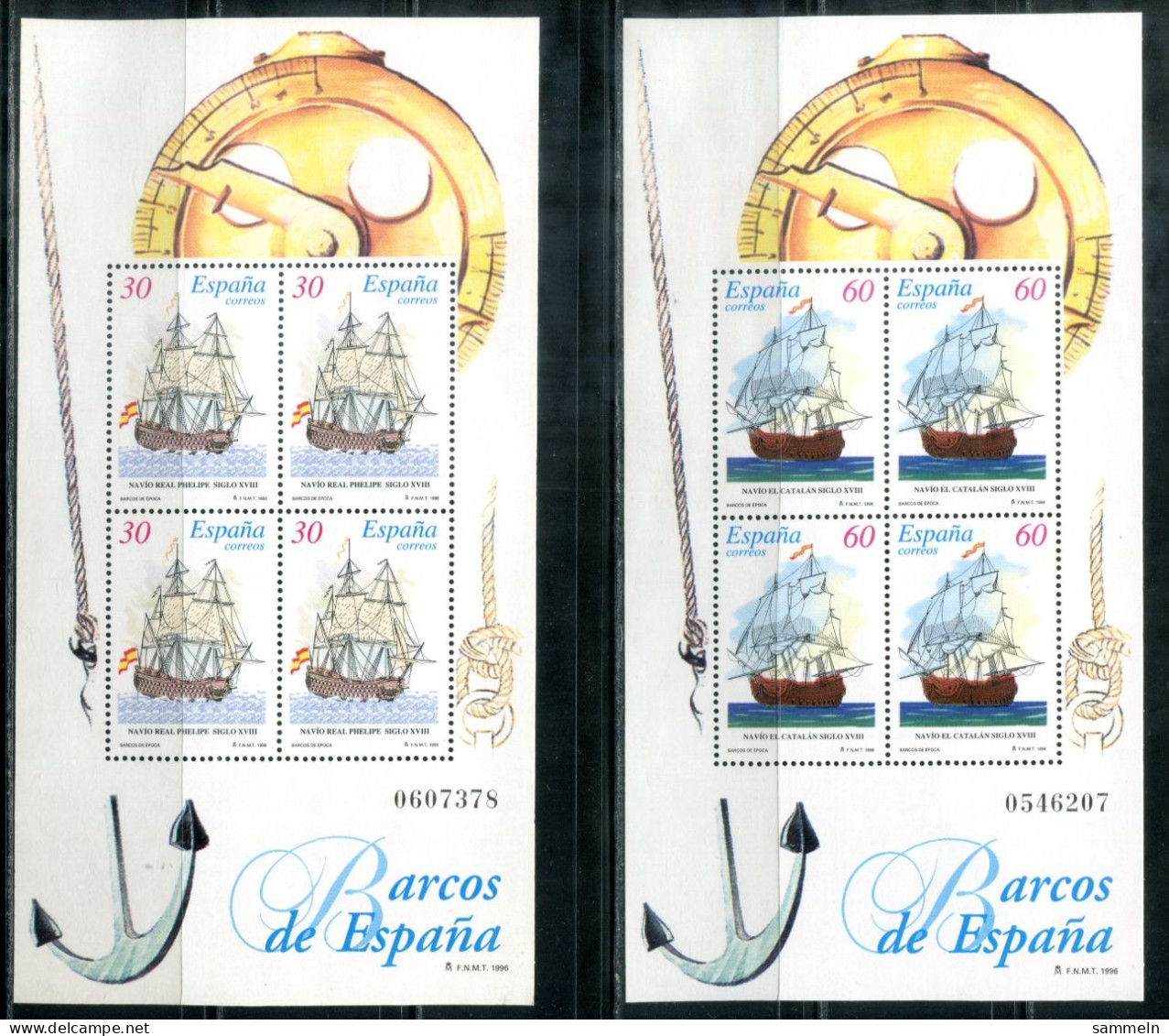 SPANIEN Block 62/63, Bl.62/63 Mnh - Schiffe, Ships, Bateaux - SPAIN / ESPAGNE - Blocs & Hojas