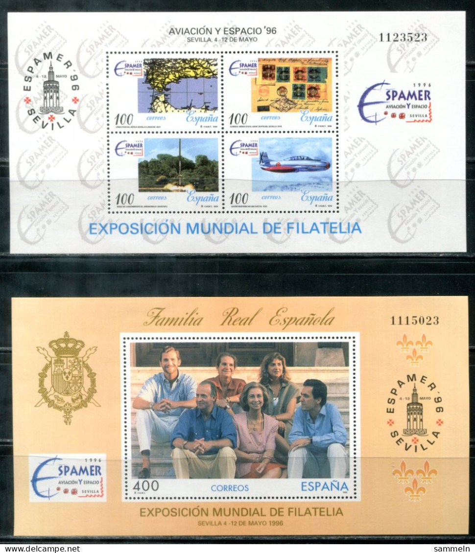 SPANIEN Block 64/65, Bl.64/65 Mnh - Espamer 96 Sevilla, Flugzeug, Plane, Avion - SPAIN / ESPAGNE - Blocs & Hojas