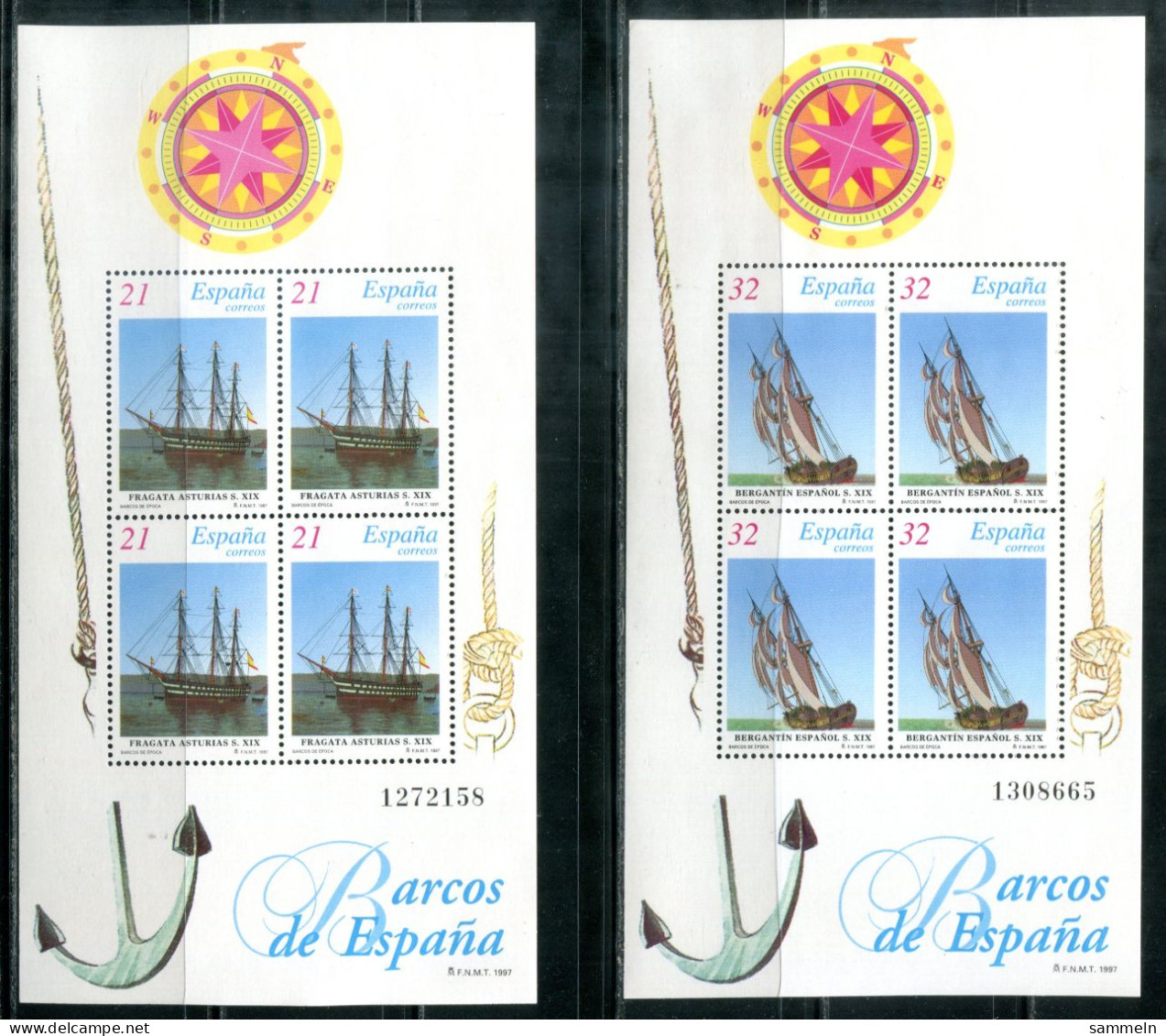 SPANIEN Block 68/69, Bl.68/69 Mnh - Schiffe, Ships, Bateaux - SPAIN / ESPAGNE - Blocs & Hojas