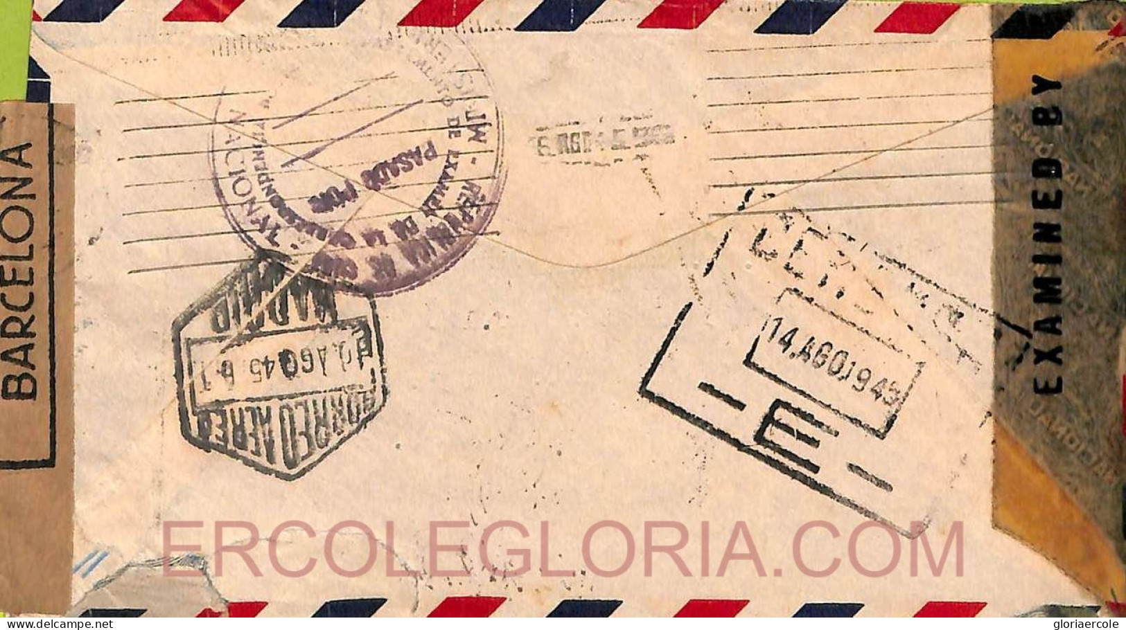 Ad6226 - HAVANA - Postal History - COVER To SPAIN 1945 - 3 Different CENSORS! - Briefe U. Dokumente