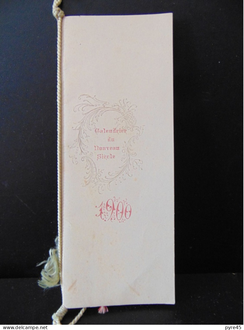 Calendrier Du Nouveau Siècle , 1900 , Avec Fleurs Séchées ( 15,5 X 6 Cm ) - Petit Format : ...-1900