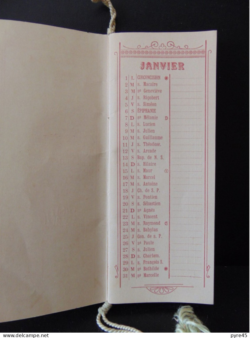 Calendrier Du Nouveau Siècle , 1900 , Avec Fleurs Séchées ( 15,5 X 6 Cm ) - Tamaño Pequeño : ...-1900