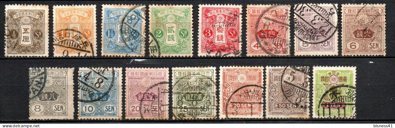 Col33 Asie Japon 1914 N° 128 à 142 Oblitéré Cote : 60,50€ - Usados