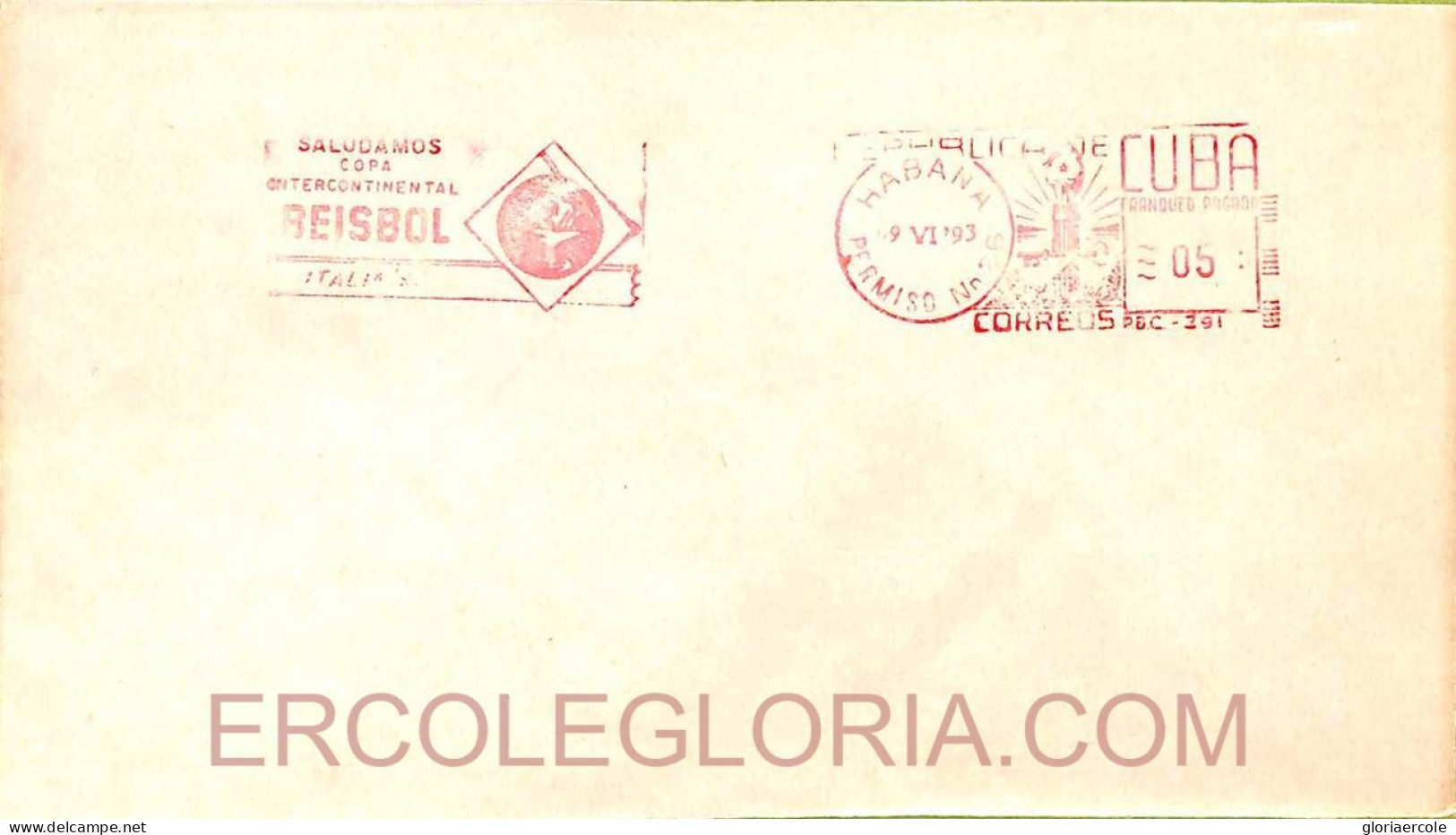 Ad6233 - HAVANA - Postal History - ADVERTISING Postmark On CARD - SPORT Baseball - Covers & Documents