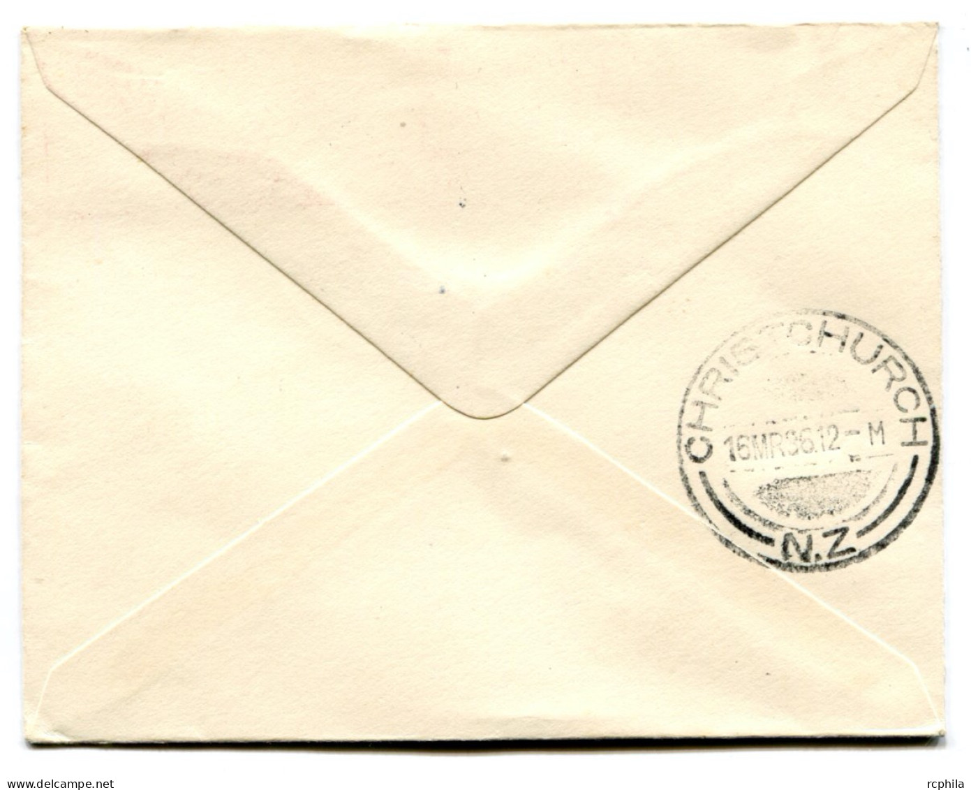 RC 24415 Nelle ZELANDE 1936 AIR MAIL COVER FROM PALMERSTON NORTH TO CHRISTCHURCH - Corréo Aéreo